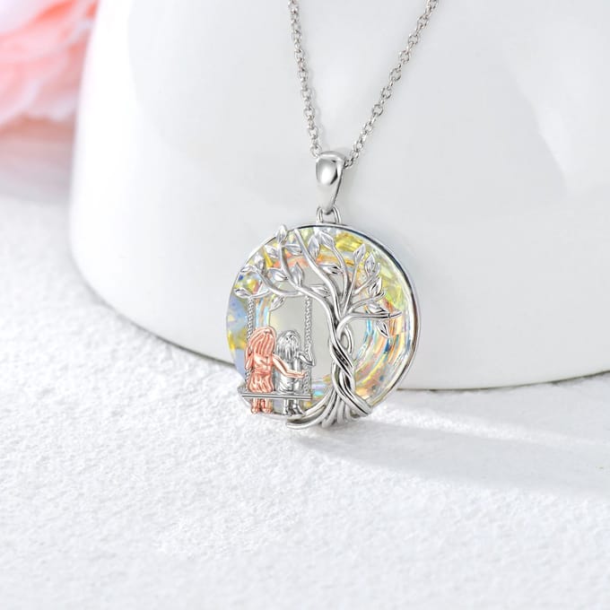 Ketting met levensboom voor 2 zusters | Ketting | 2 zusters | Schommel
