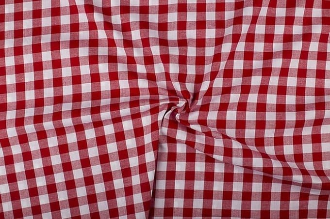 Boerenbont stof - 18mm geruite stof - Rood - 80 meter