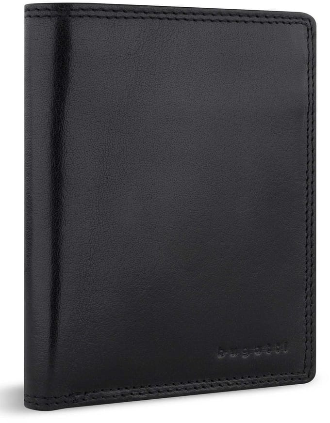 bugatti Leren portemonnee Savona Upright Wallet With Flap 8CC Black zwart