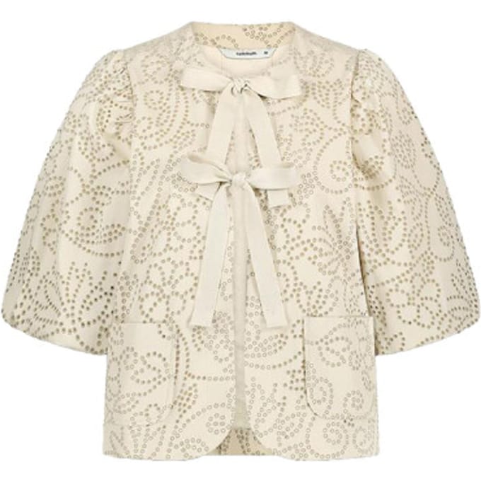Summum Woman Top Laser Cut Dots Sesame Maat: 40 | Blouses Outlet | Dames | Beige