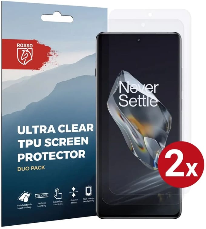 Rosso Screen Protector Ultra Clear Duo Pack Geschikt voor OnePlus 12 | Folie | 2 Stuks