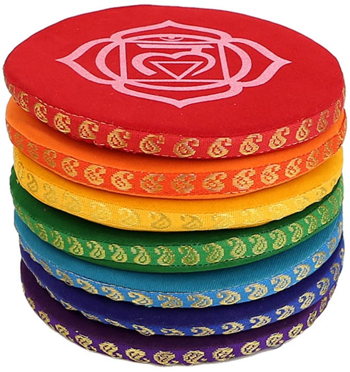 Fine Asianliving Klankschaalkussen chakra multi-colour set - 14.5cm