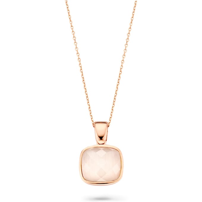 Orphelia ZH-7198/CR - CHAIN WITH PENDANT SQUARE plated - 925 silver - cubic zirkonia - 45 cm