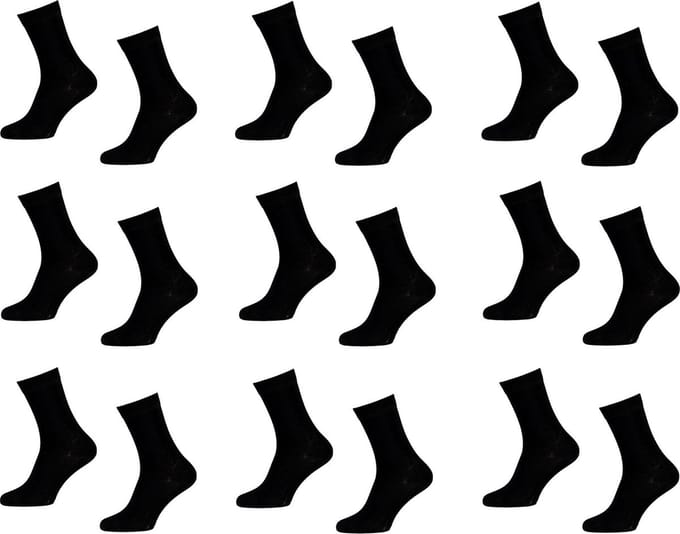 Bamboe Sokken 9 paar Zwart Maat 35/38