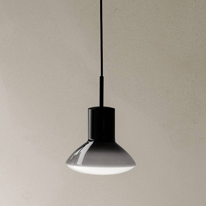 Grupa Onda hanglamp, grijs, Ø 17 cm, glas, GU10