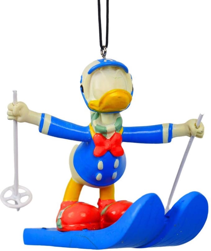 Kurt S. Adler kunststof kerstbal - disney donald duck ski 9cm multi 1 stuks