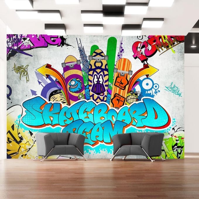 Fotobehang – Behangpapier - Fotobehang - Skateboard team 100x70 - Artgeist