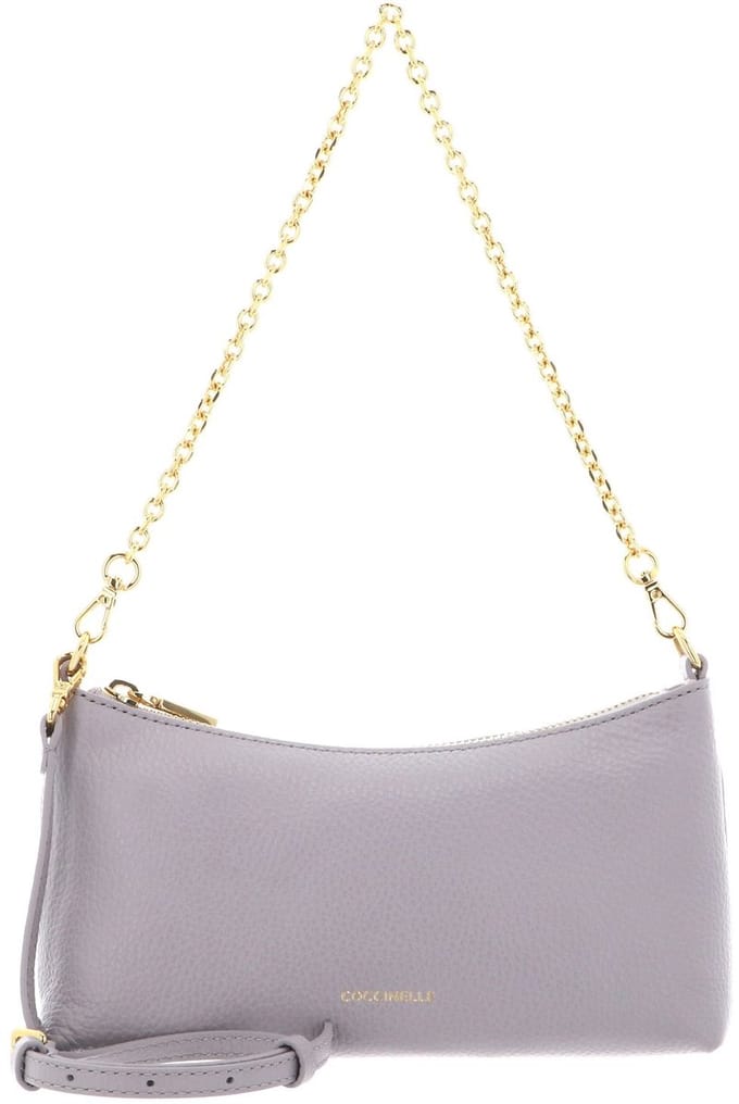 COCCINELLE Leren schoudertas Aura Mini Bag Grained Leather Oyster mauve