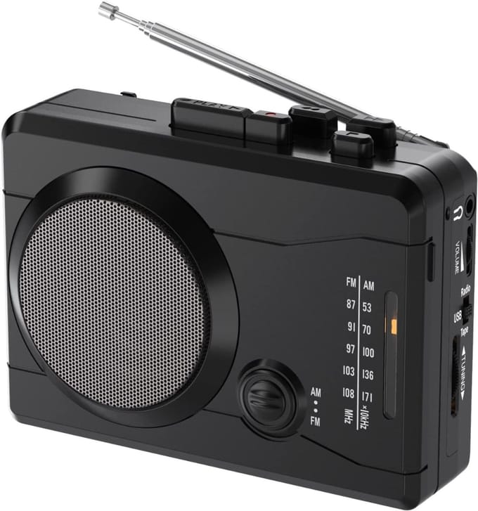 Core® Discman - Diskman – Draagbare Cassette Speler - Zwart - 15cm x 11cm x 5cm