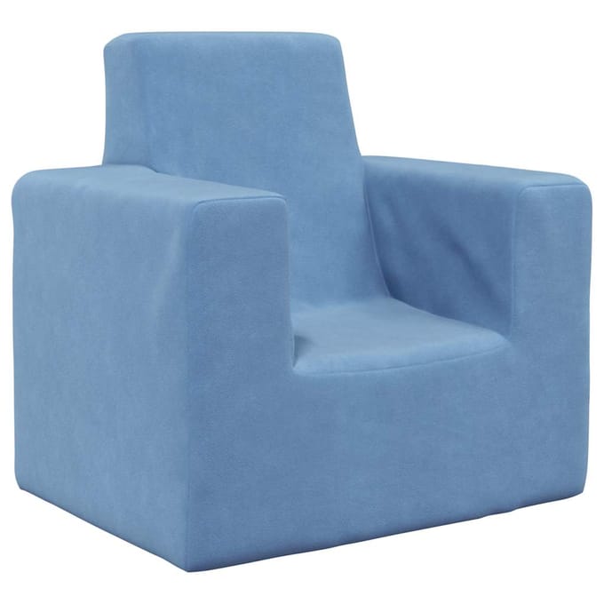 vidaXL - Kinderbank - zacht - pluche - blauw