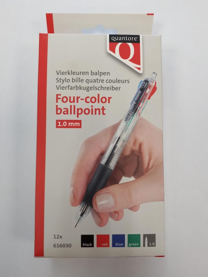 Balpen Quantore 4-kleurenbalpen - 12 stuks