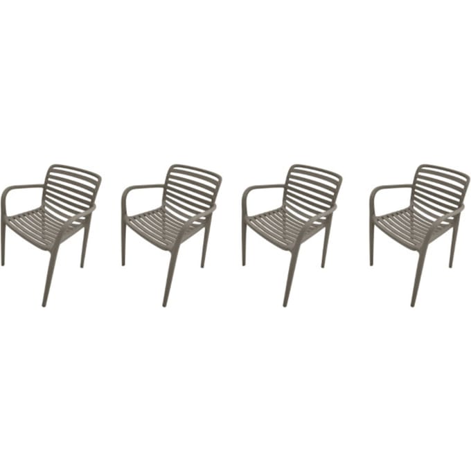 Garden Impressions Nantes tuinstoelen set van 4 – taupe