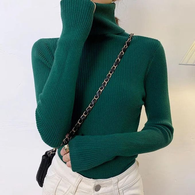 Turtleneck Truien Dames Hoge Hals Pullover Trui Effen Lange Mouw Plus Size Slanke Gebreide Trui Basic Tops Dames Kleding Herfst Winter S