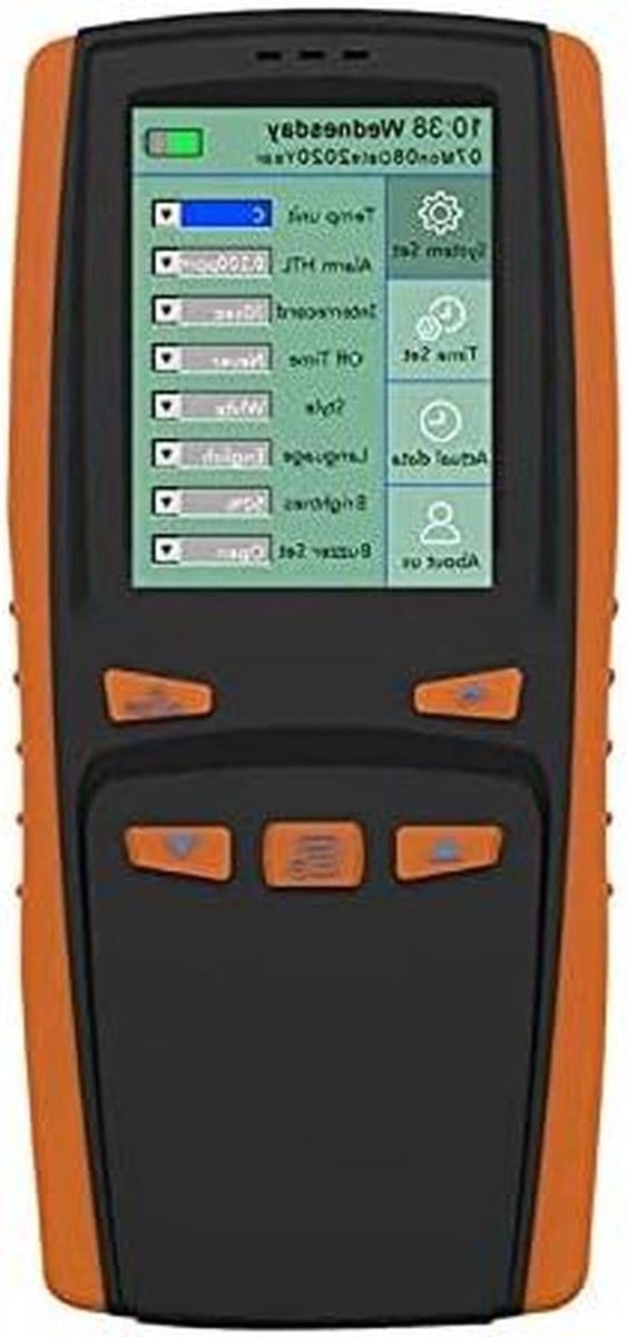 Ozon Detector - Gas Sensor - Luchtkwaliteit Meten - Real-time Meting - 2.8 Inch LCD - Zwart Oranje