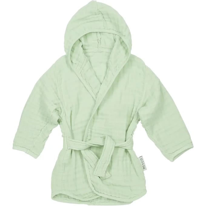 Meyco Baby Uni badjas - pre-washed hydrofiel - soft green - 74/80