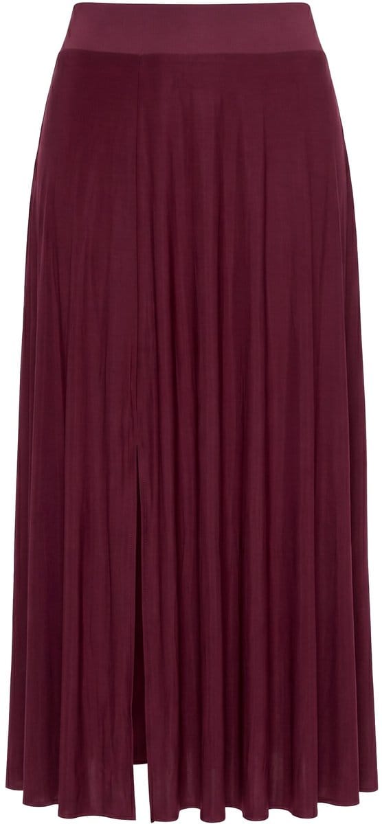 Ulla Popken - Dames - Maxi-rok stretch elastische tailleband - Bes - Maat 50+