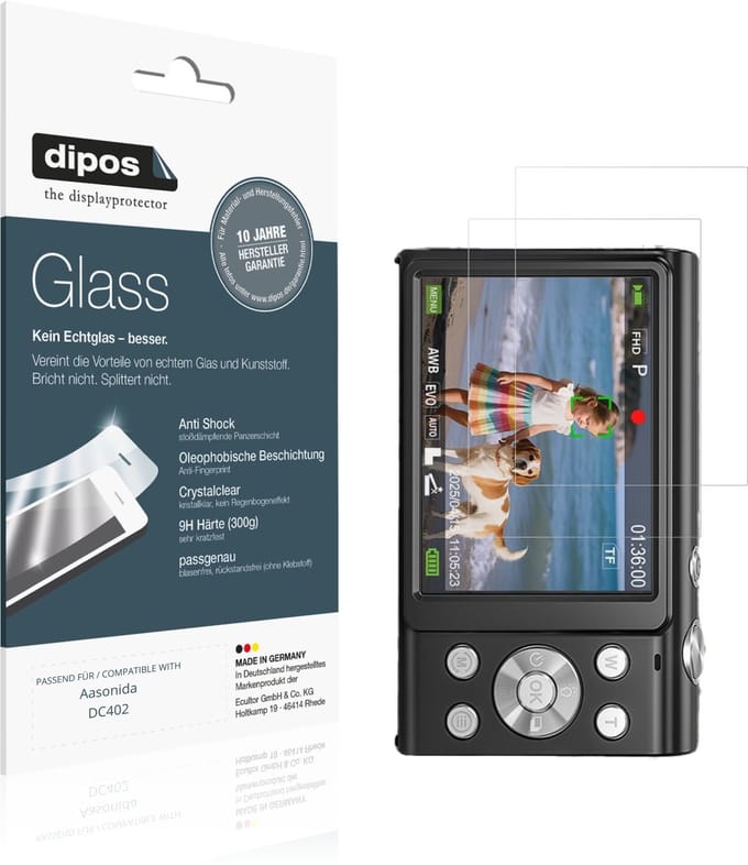 dipos – 2x Pantserfolie geschikt voor Aasonida DC402 | 9H Screenprotector