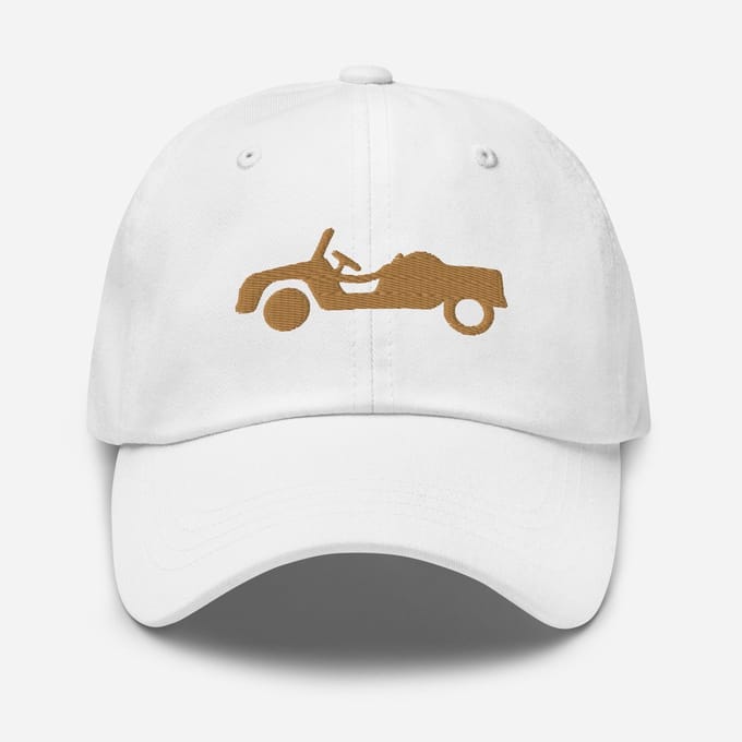 De2pktjes - Beige geborduurde pet Citroën Méhari HOGGAR - Wit