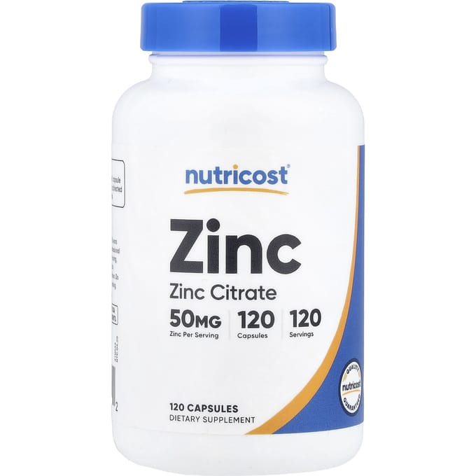 Nutricost, Zink, 50 mg, 120 Capsules