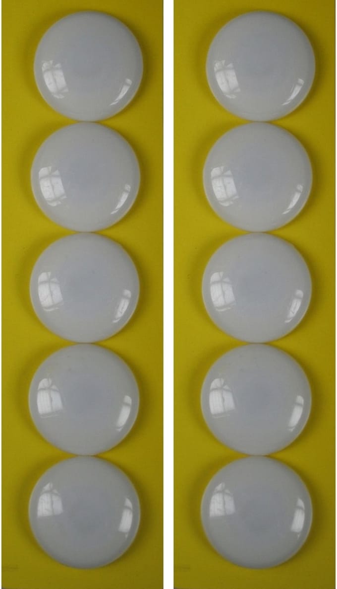 Benson ronde koelkast / whiteboard magneetjes - 10x stuks - wit - Keuken magneten