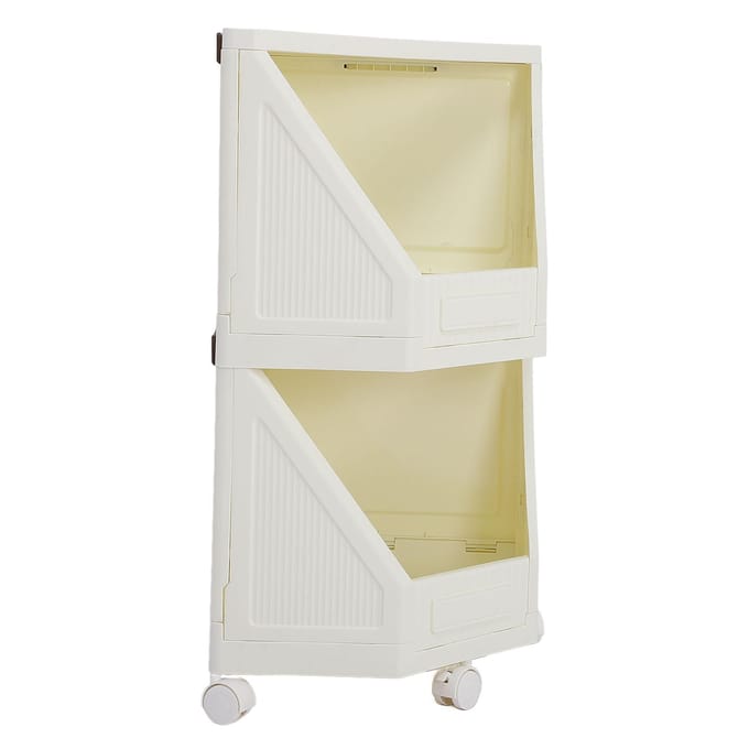 Hoekkast met 4 Verrijdbare Wielen Hoekplank Standaard Boekenkast voor Kleine Ruimte Badkamer white