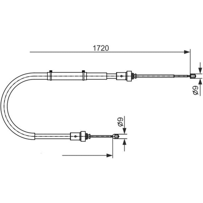Kabel, parkeerrem BOSCH 1 987 482 411