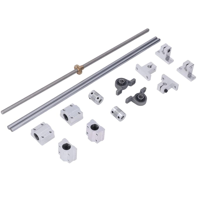 Kit de vis T8, axes optiques horizontaux de 350 mm, support d'arbre à double rail de 8 mm, roulement white
