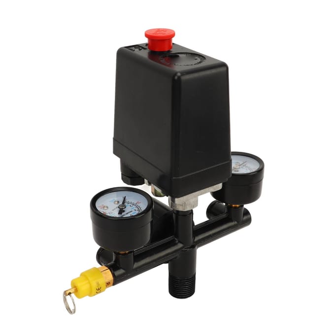 Luchtcompressor Drukschakelaar Kit Luchtcompressor Drukschakelaar Regelklep met Snelkoppeling in Duitse Stijl