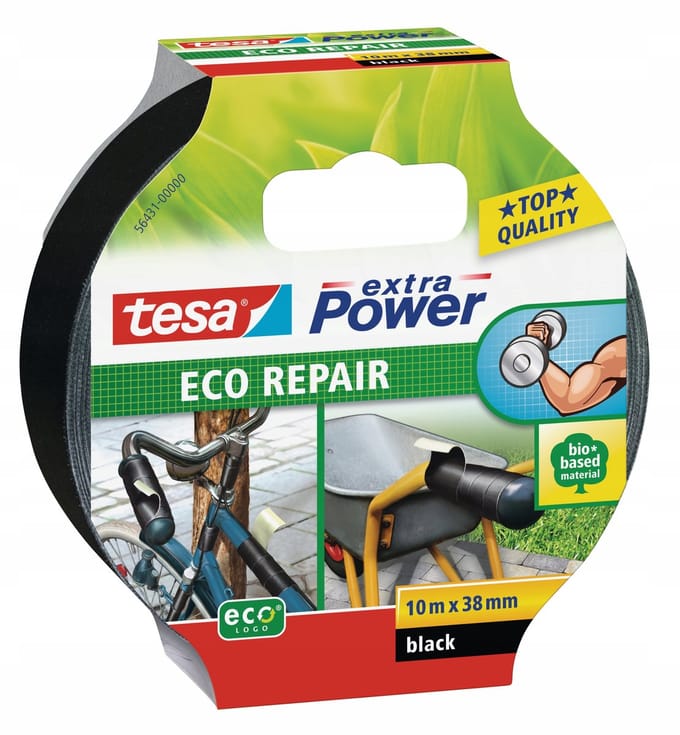 tesa ECO REPAIR 56431-00000-00 Textieltape tesa extra Power Zwart (l x b) 10 m x 38 mm 1 stuk(s)