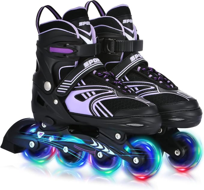 Verstelbare Inline Skates met LED-Wielen voor Kinderen en Volwassenen