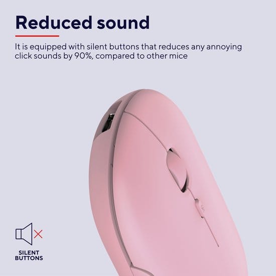 Trust Puck - Draadlloze Muis - Ultra dun - Oplaadbaar - USB-ontvanger - Roze
