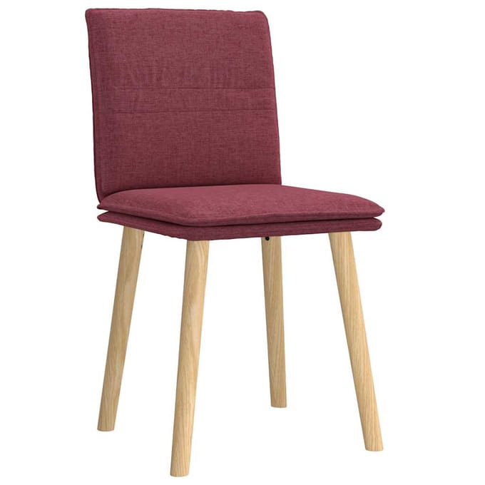 vidaXL Eetkamerstoelen 2 st stof wijnrood