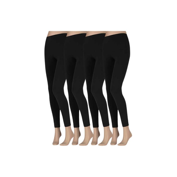 Legging Dames - Katoen - 4-Pack - Zwart / S/M