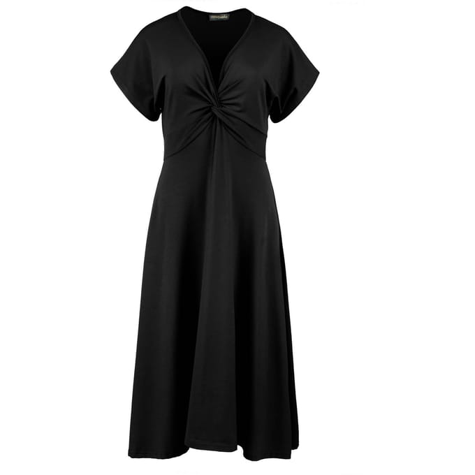 Zwarte midi-jurk met vlinderstrik