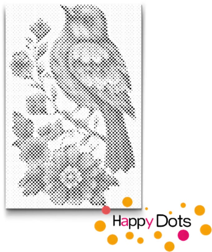 HappyDots DOT Painting Vogels 06 - 20x30cm