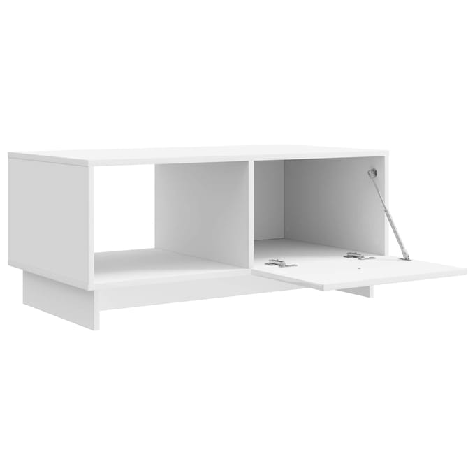 vidaXL - Salontafel - Hoogglans - Wit - 90 - x - 50 - x - 40 - cm - Bewerkt - hout