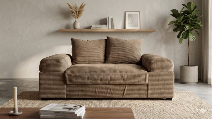 zitbank big sofa fatguy- small- corduroy taupe- zetelsenbedden