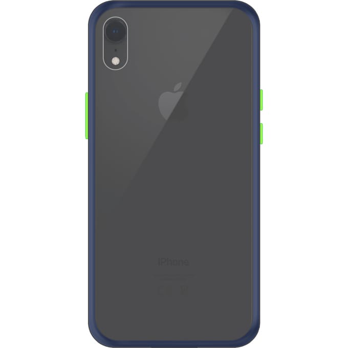 iPhone XR Back Cover - Blauw/Transparant