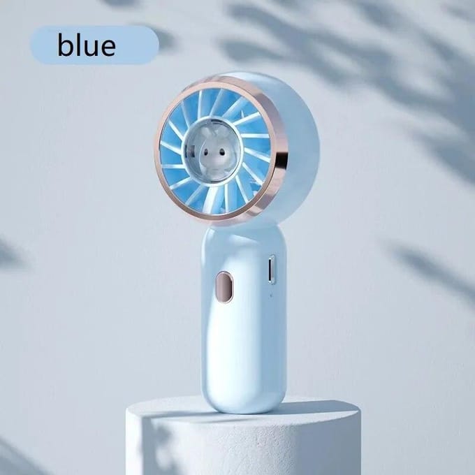 Mini Draagbare Ventilator Schattige Handventilator Lichtgewicht Kleine Ventilator Met 3 Snelheden USB Oplaadbare Handventilator blauw