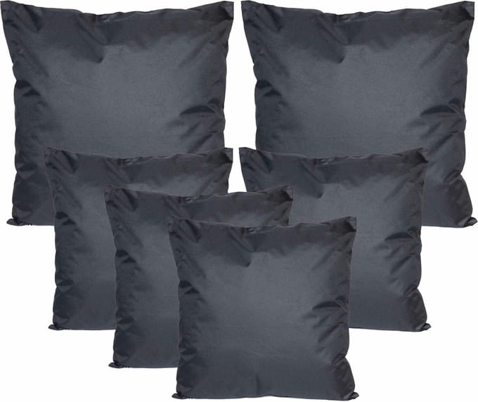 Anna Collection Bank/tuin kussens set - binnen/buiten - 6x stuks - zwart - In 2 formaten
