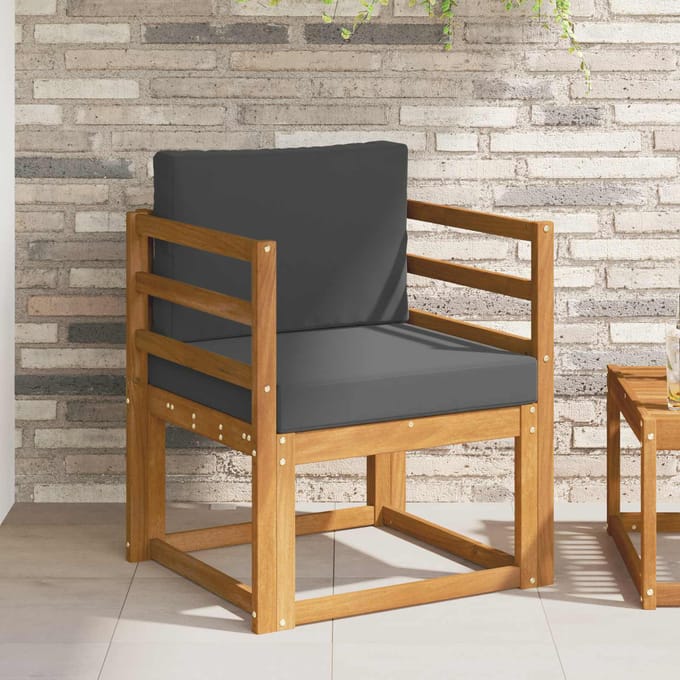 vidaXL - Buitensofa - Massief - Acacia - Hout - en - Polyester - Naturel