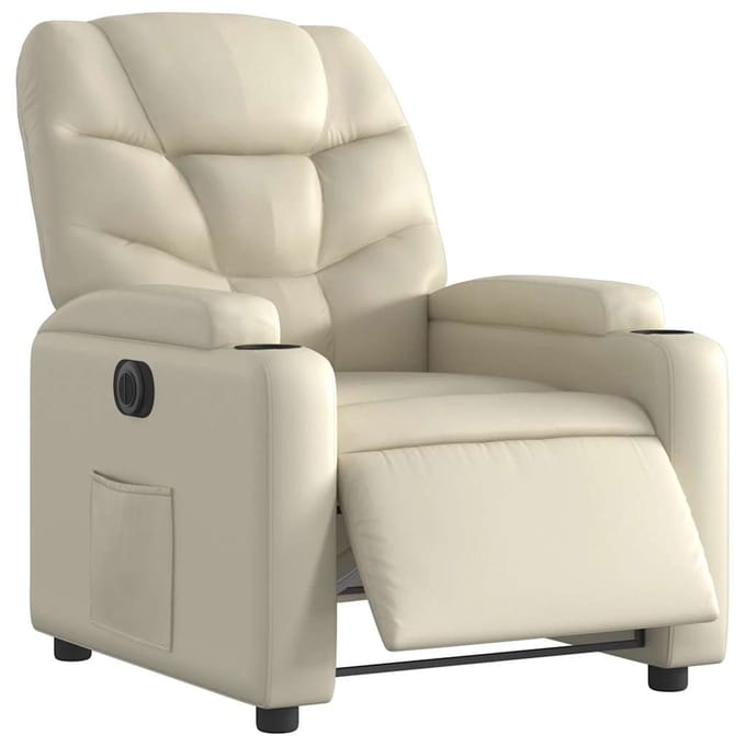 vidaXL - Fauteuil - elektrisch - verstelbaar - kunstleer - crèmekleurig