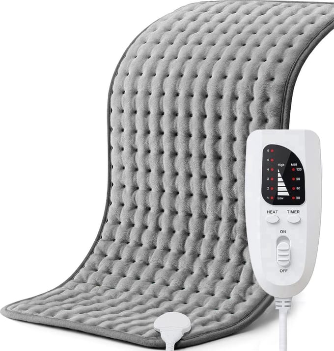BOTC Elektrisch warmtekussen - 76x40 cm - Warmtedeken - 1 persoons - Automatische uitschakeling - Grijs