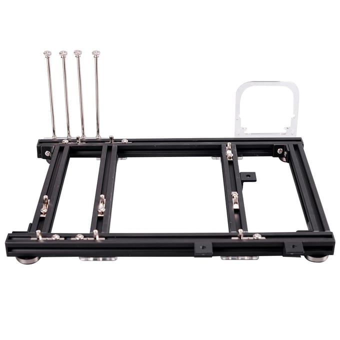 DIY Open Design Aluminiumlegering M ATX Computerbehuizing Overkloktestplatform (Volledig Zwart S) black