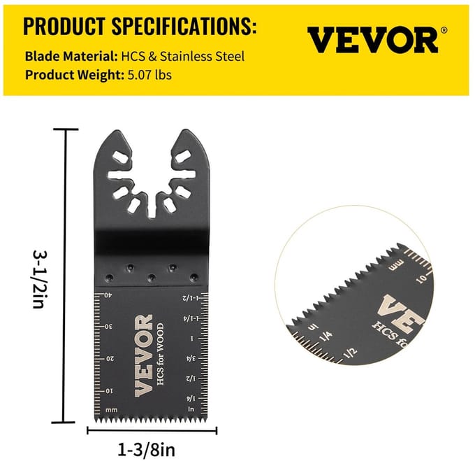 NordHaus Oscillerende Zaagbladen Set 100 Stuks - Multitool Blades Kit - HCS Zaagbladen - Quick Release - 3,5 cm Standaard Bladen