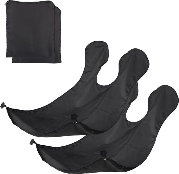 baardschort - set van 2 - met zuignappen en klittenband - 125 x 70 cm - zwart