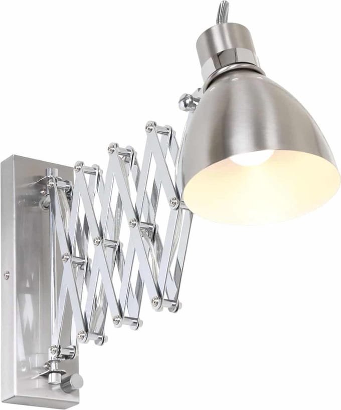 Wandlamp | 12,5 cm | spring | E27 | grijs staal | metaal | industrieel, functioneel, scandinavisch, sfeer, trendy