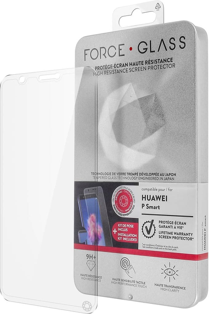 Force Case, Screenprotector geschikt voor Huawei P Smart - Tempered Glass 3D, Transparant