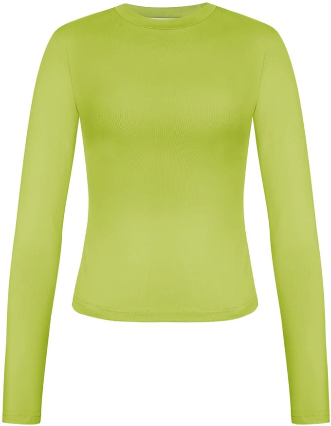 Nauwsluitende Polyester Vrouwen Lange Mouw Top - Groen - Maat XL