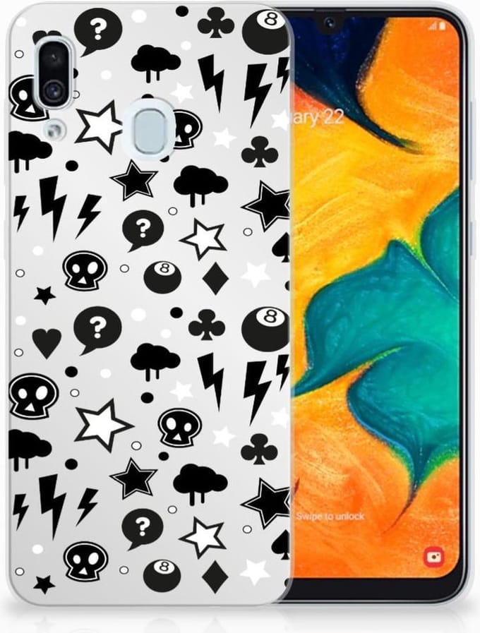 TPU Hoesje voor Silicone Back Case Samsung Galaxy A30 Silver Punk
